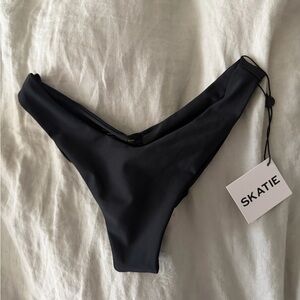 Skatie Parker style Black Bikini Bottom with White Brand Tag